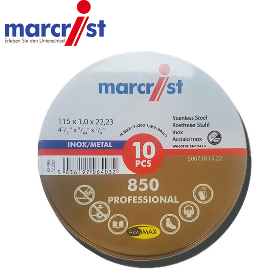 Marcrist Trennscheibe 850 Inox ultradnn fr Metall & Inox 115 10er Dose