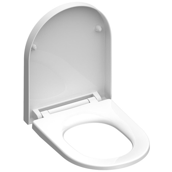 Schütte Duroplast WC-Sitz D-Form WHITE, mit Absenkautomatik und Schnellverschluss