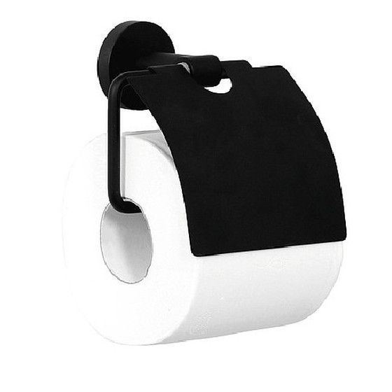 BRAVAT WC-Papierhalter mit Deckel | Varuna mattschwarz | 778999