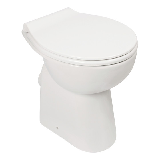 HB Kollektion Stand-WC Tiefspüler + 6cm Abgang waagerecht spülrandlos - 47 x 36,5 cm