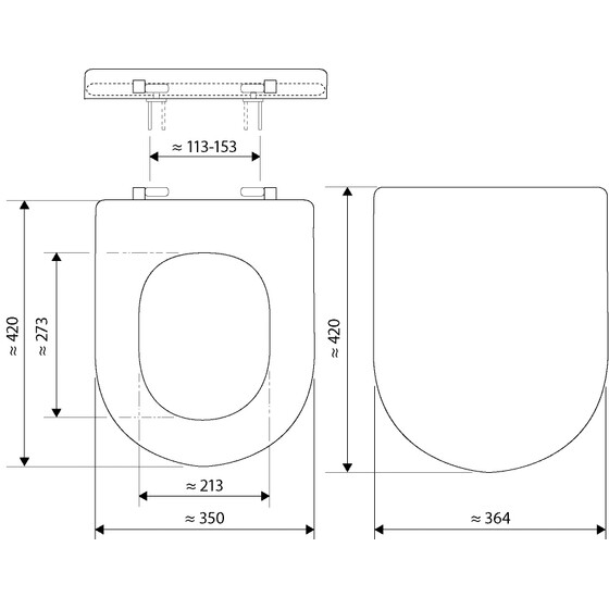 HB Kollektion WC-Sitz - H3 - D-Form / wei