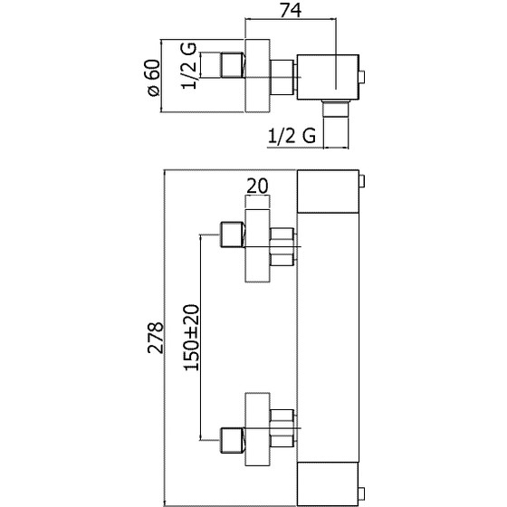 HB Kollektion AP 510 Thermostatarmatur für Brause