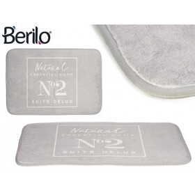BERILO Badematte 40x60cm grau mit Spruch - Natural -