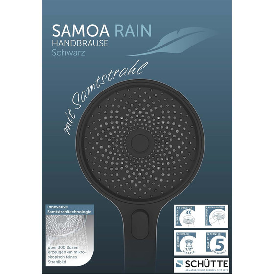 Schütte SAMOA RAIN Handbrause, Schwarz matt