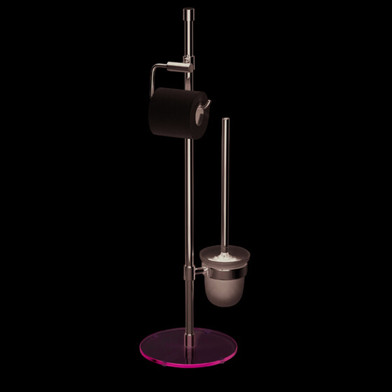AVENARIUS Design-Stnder WC mit Glasfu Serie Univ. mit Papierhalter und Toilettenbrstengarnitur