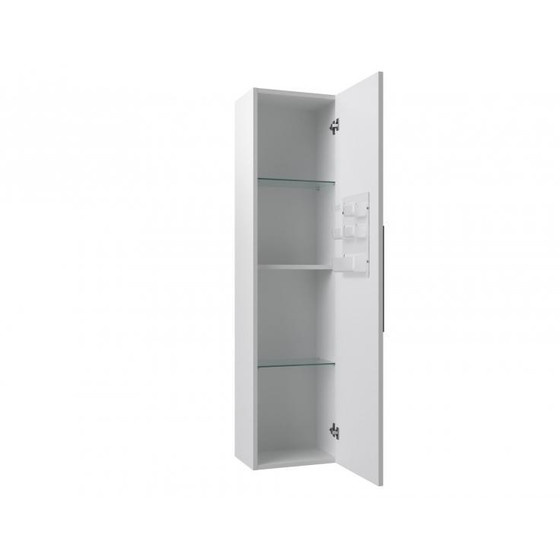 VidaMar Scandic Badezimmerschrannk Hochschrank mit 1 Tür weiß glänzend 35 cm