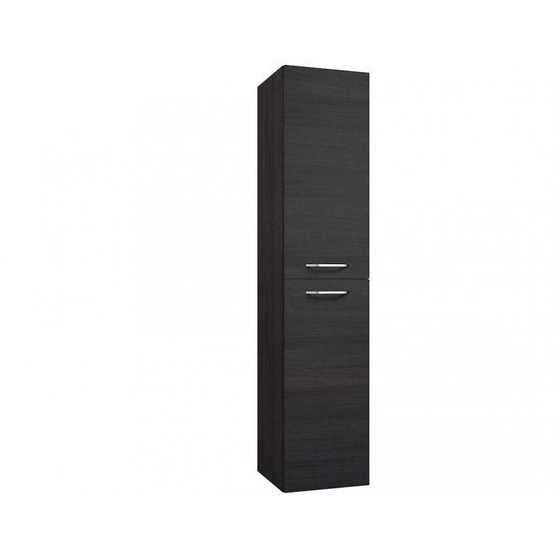 Vidamar Luna Badschrank Hochschrank mit 2 Türen, Eiche schwarz, 35 cm